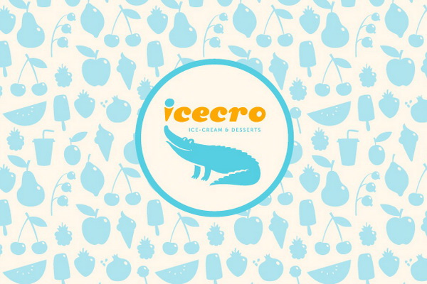 Крокодил на логотипе бренда кафе-мороженого ICECRO
